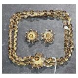 Vintage Carnegie Beaded Necklace & Clip on