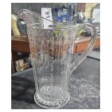 Large Glass Pitcher w/ Measurement Markings 8 3/4"