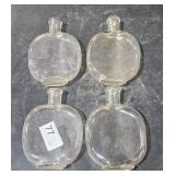 2 Lots of 2 ea Vintage Glass Pumpkin Glass Bottles