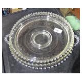 3 Large Candlewick Trays One w/ Silver Inlaid