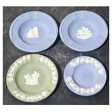 (4) Vintage Wedgewood Ash Trays Blue & Green