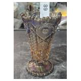 Small Carnival Glass Vase 6" Tall