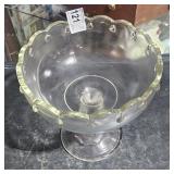 Glass Compote Slight Pink 7 1/2" Wide x 7 1/2" T