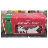 NIB Acrylic Reindeer & Sleigh
