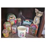 whole shelf of jukebox themed decor