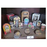 whole shelf of jukebox themed decor