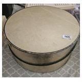 Cowboy hat box with Comstock hat, two straw hats