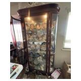 large wood, two door rounded glass display case 5