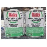 2 cans Oatey heavy duty clear PVC cement