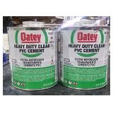 2 cans Oatey heavy duty clear PVC cement