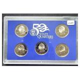 2008S US Mint 50 State Proof Set 5 Coins No Sleeve