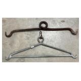 Iron vintage farm tool specifically, a hay, hook
