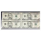 4Lots 1ea Series 2001,0203A,2006 Crisp $5
