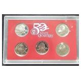 2001 S Silver 50 State Quarters Set 5 Coins
