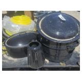 Big pot 2 medium pots two plates