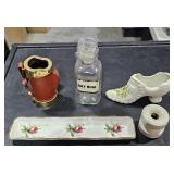 Misc Vintage, paper Weight, Bottle Shoe, Tray