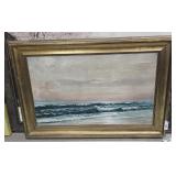 Large oil on canvas, painting, signed 37.5x26