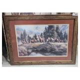 Framed matted western wall art  31.5x23.5