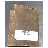 Brown Leather Tri-fold mens wallet /new