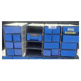 Blue and Gray Hardware storage Bins W/
