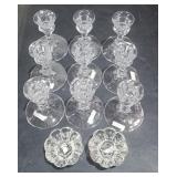 Three LOTs of  3 crystal candle holders