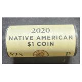 2020P US Mint Roll $1 Dollar Coins Native American