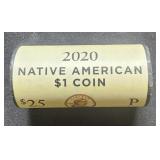 2020P US Mint Roll $1 Dollar Coins Native American