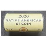 2020P US Mint Roll $1 Dollar Coins Native American