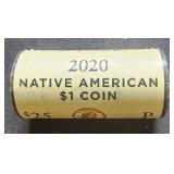 2020P US Mint Roll $1 Dollar Coins Native American
