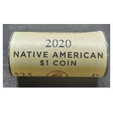 2020P US Mint Roll $1 Dollar Coins Native American