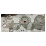 Three crystal glass containers #20