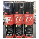 3 Cans 3M Super 77ca Spray Adhesive