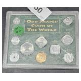 Odd shaped coins of the world set