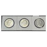 3 Eisenhower dollars bicentennial