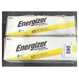 2 Boxes Energizer Batteries "D" Cell 12 Ct EACH