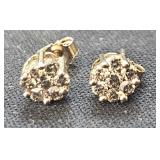 10 kt Gold Earrings with Diamonds tw .92 grams