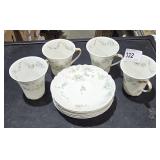 4 Havland, France, Limoge, tea, cups, saucers