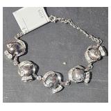 Black Pearl & CZ Stones Bracelet  9" Long