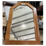 Framed mirror wood color 18.25x28.5