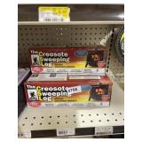(2) lots 2 boxes creosote, sweeping logs