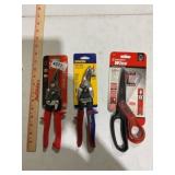 (2) metal cutters, and scissors