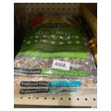 Three bags, high energy, fruit, and nut birdseed