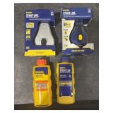 2 Chalk Reels & 2 Marking Chalk (Orange & Blue)
