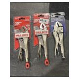 3 7ï¿½curved jaw locking pliers 2 milwaukee & 1