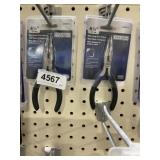 (2) mini long nose, pliers 4 1/2 inch