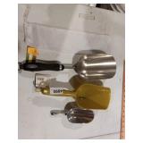 3 misc Multi purpose scoops