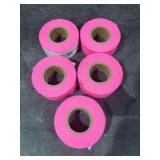 5 rolls of Pink Flagging Tape