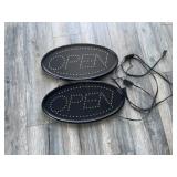 (2) LOTS 1 Light up open signs