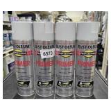 (4) cans, rust oleum primer spray paint