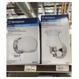 4 One light wall chrome finish base with white